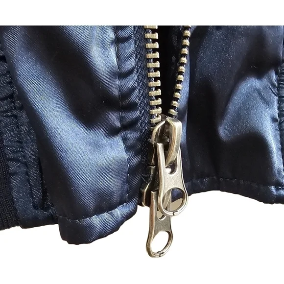 PacSun floral navy blue embroidered satin lined full zip jacket size sma… - Picture 8 of 14